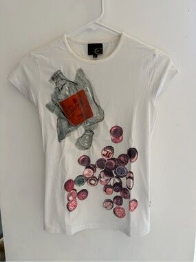 Vintage Just Cavalli White Tee with Gold Logo Tag